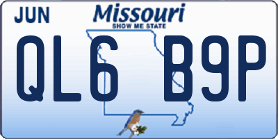 MO license plate QL6B9P
