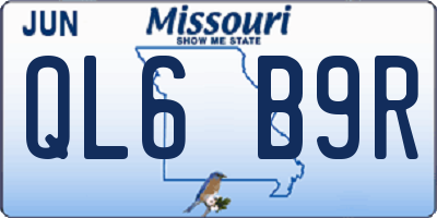 MO license plate QL6B9R
