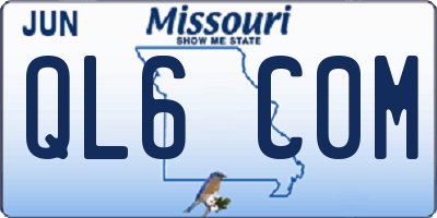 MO license plate QL6C0M