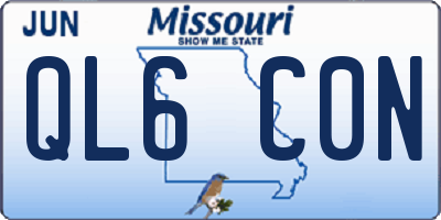 MO license plate QL6C0N