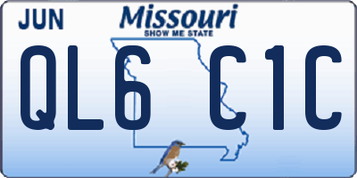 MO license plate QL6C1C
