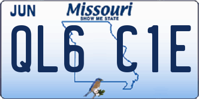 MO license plate QL6C1E