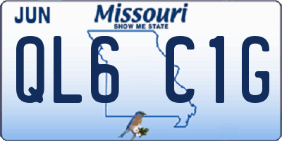 MO license plate QL6C1G