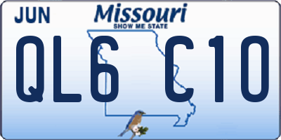 MO license plate QL6C1O