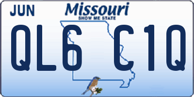 MO license plate QL6C1Q