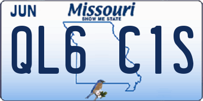 MO license plate QL6C1S