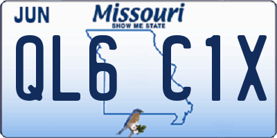 MO license plate QL6C1X