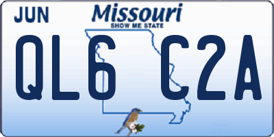MO license plate QL6C2A