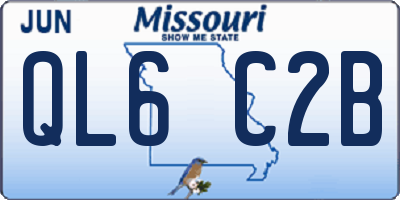 MO license plate QL6C2B