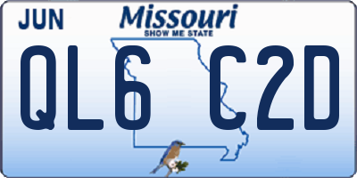 MO license plate QL6C2D