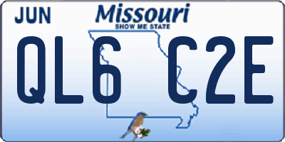 MO license plate QL6C2E