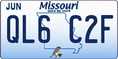MO license plate QL6C2F