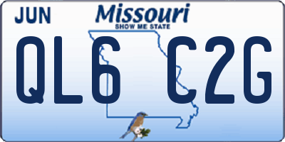 MO license plate QL6C2G
