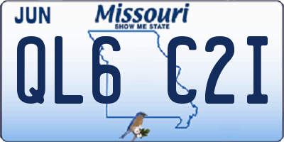MO license plate QL6C2I