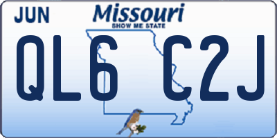 MO license plate QL6C2J