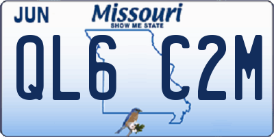 MO license plate QL6C2M
