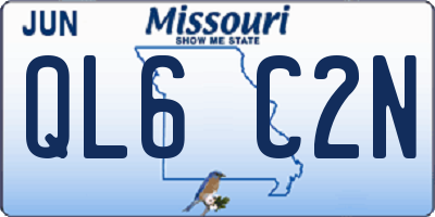 MO license plate QL6C2N