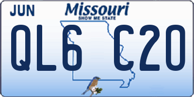 MO license plate QL6C2O