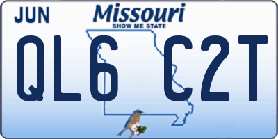 MO license plate QL6C2T