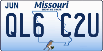 MO license plate QL6C2U