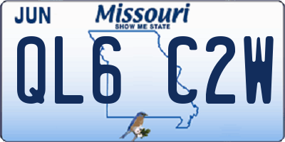 MO license plate QL6C2W