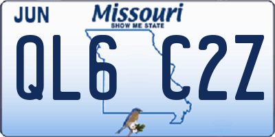 MO license plate QL6C2Z