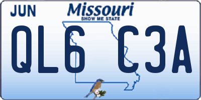 MO license plate QL6C3A