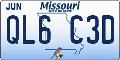 MO license plate QL6C3D