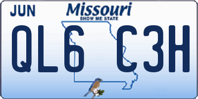 MO license plate QL6C3H