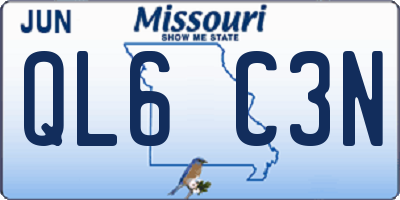MO license plate QL6C3N