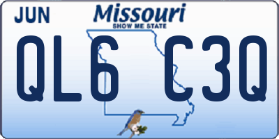 MO license plate QL6C3Q