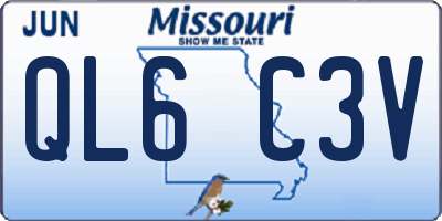 MO license plate QL6C3V