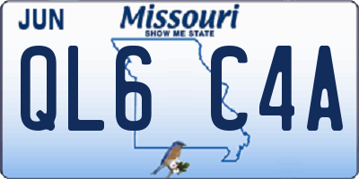 MO license plate QL6C4A
