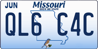 MO license plate QL6C4C