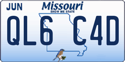 MO license plate QL6C4D