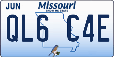 MO license plate QL6C4E