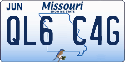 MO license plate QL6C4G