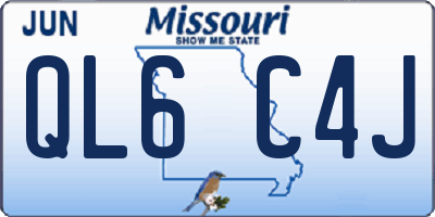 MO license plate QL6C4J