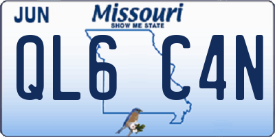 MO license plate QL6C4N