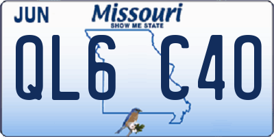 MO license plate QL6C4O