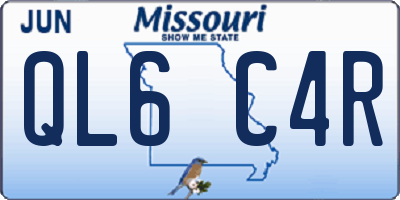 MO license plate QL6C4R