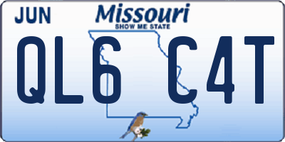MO license plate QL6C4T