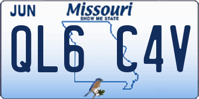MO license plate QL6C4V