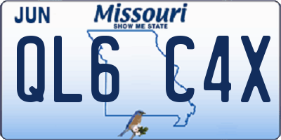 MO license plate QL6C4X