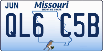 MO license plate QL6C5B