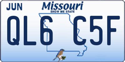 MO license plate QL6C5F