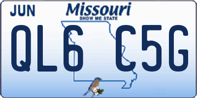MO license plate QL6C5G