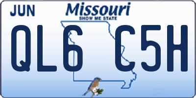 MO license plate QL6C5H