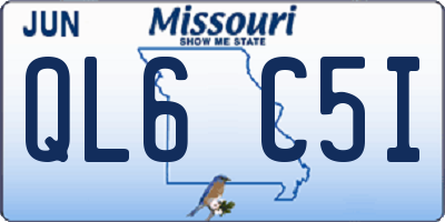 MO license plate QL6C5I