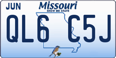 MO license plate QL6C5J